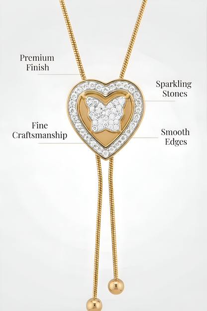 Elegant Anti-Tarnish Copper Gold Chain Pendant with AD for Women