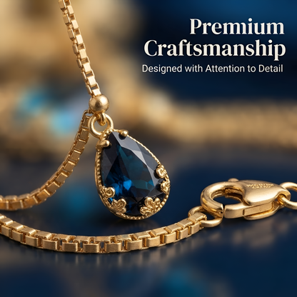 Elegant Anti-Tarnish Copper Multi-Stone Gold Necklace for Women
