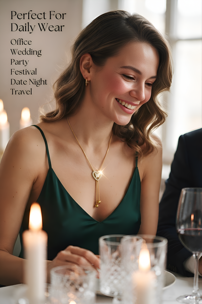 Elegant Anti-Tarnish Copper Gold Chain Pendant with AD for Women