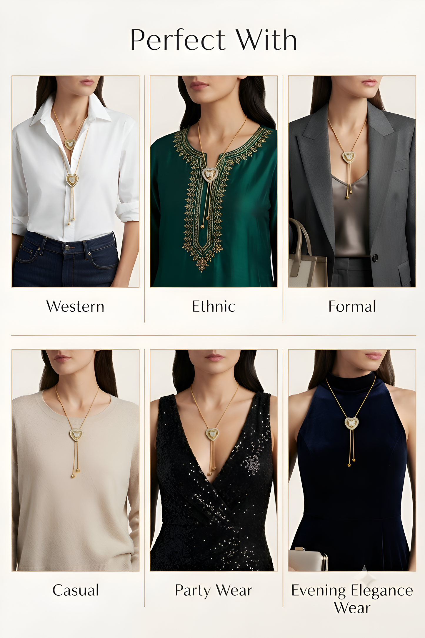 Elegant Anti-Tarnish Copper Gold Chain Pendant with AD for Women