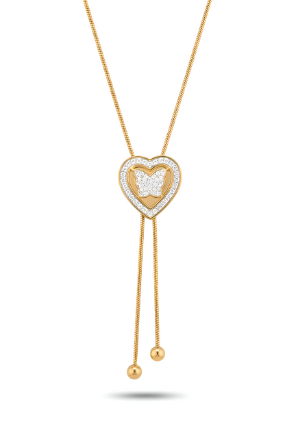 Elegant Anti-Tarnish Copper Gold Chain Pendant with AD for Women