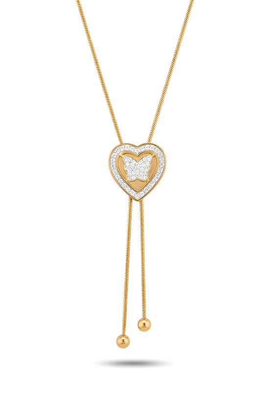 Elegant Anti-Tarnish Copper Gold Chain Pendant with AD for Women
